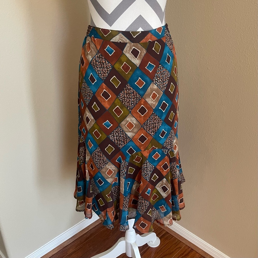 Ruby Rd. Skirt with Multicolor Diamond Pattern - Size: 16 - Picture 2 of 6